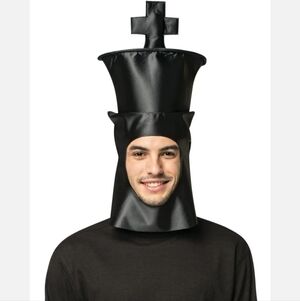 NWT King Chess Piece Open Face Mask Halloween Costume Cosplay Hat Headpeice New